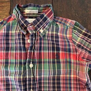 Ralph Lauren Natural Stretch Button Down Plaid Shirt - Red, Green, Blue
